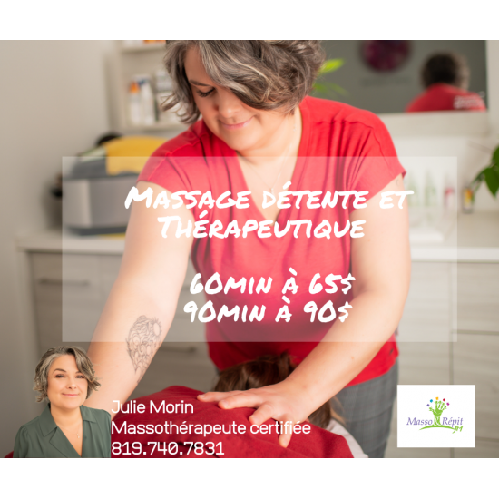 Massage de détente&Thérapeutique 90min